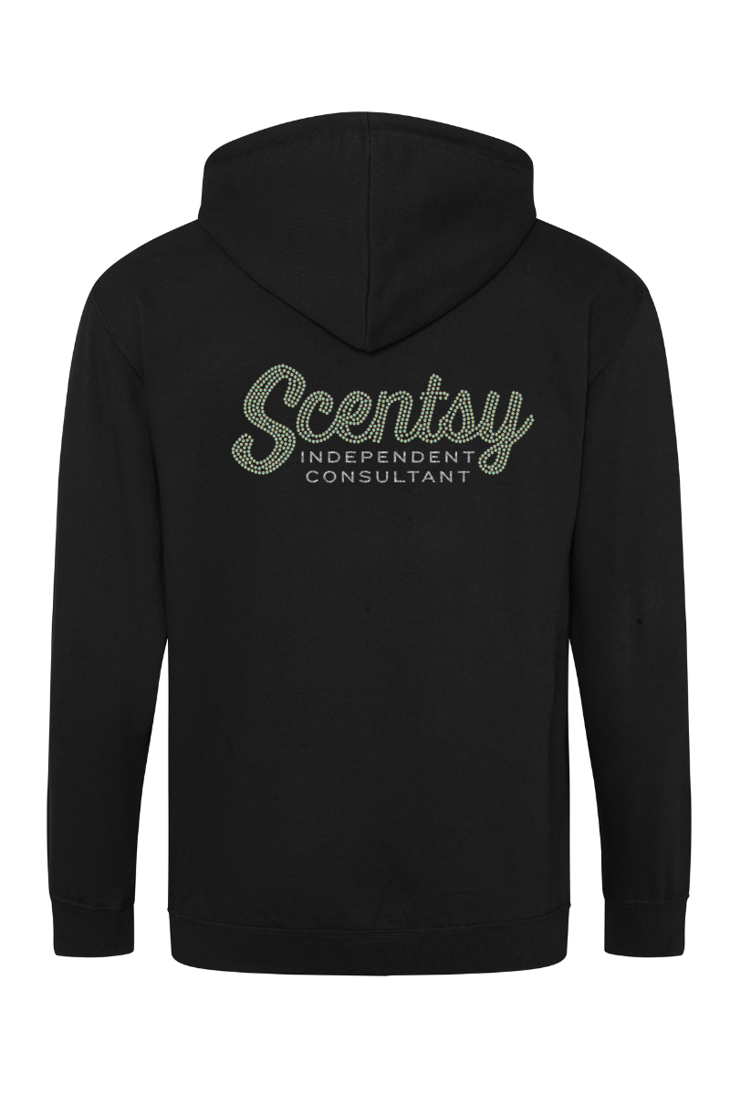 Authorized Scentsy Sparkle Black zipped Hoodie XL
