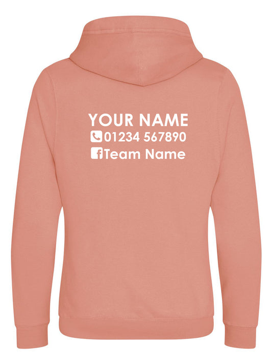 Oriflame White Print Dusky Pink Cross Neck Hoodie