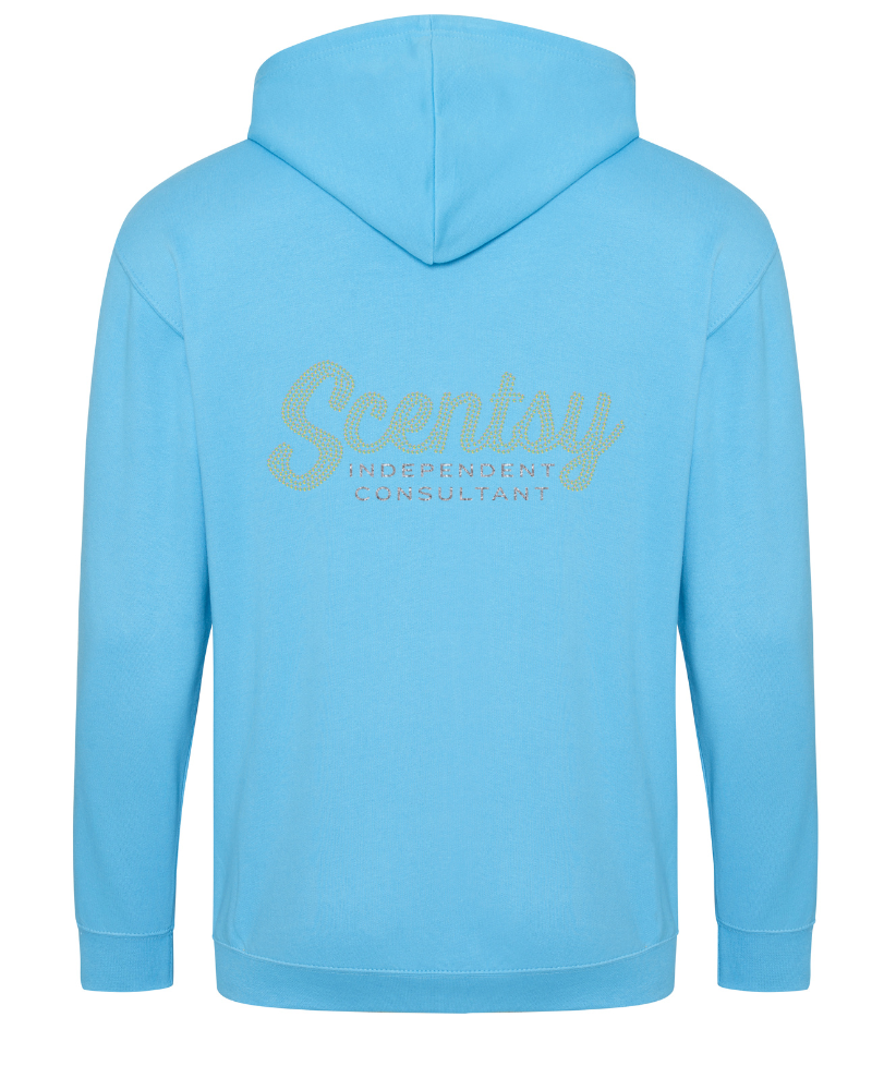 Authorized Scentsy Vendor Sparkle Hawaiian Blue Zipped Hoodie