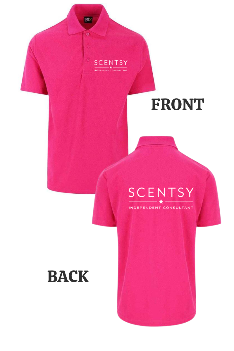 Authorized Scentsy Vendor Printed Fuchsia Polo Top