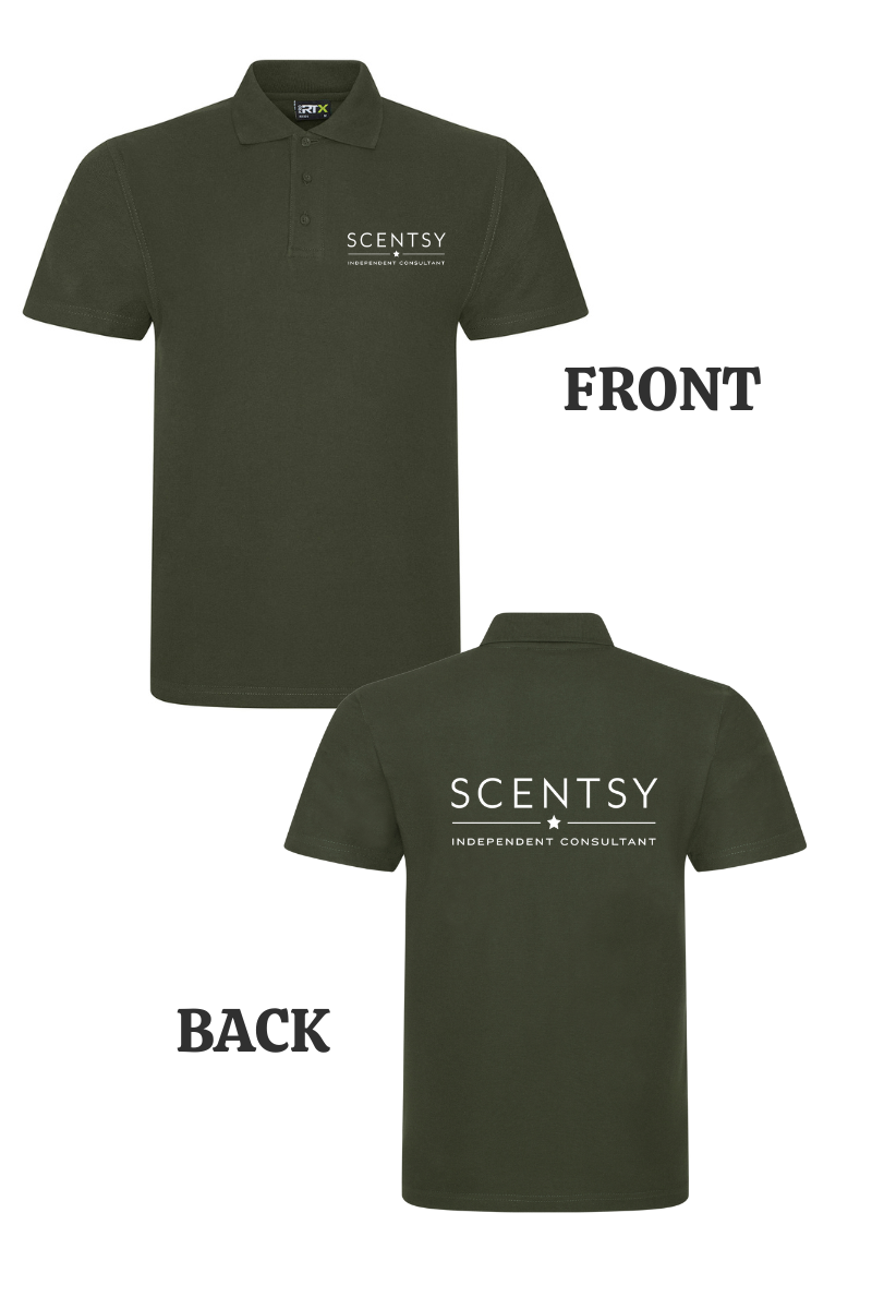 Authorized Scentsy Vendor Printed Khaki Polo Top