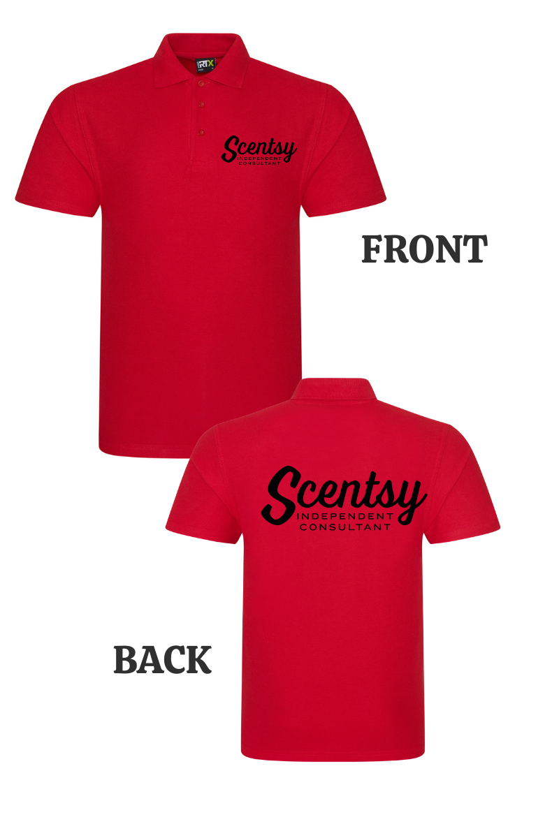Authorized Scentsy Vendor Printed Red Polo Top