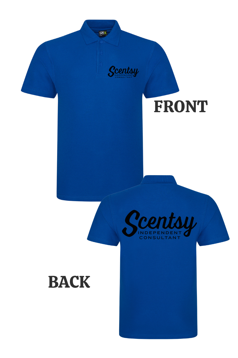Authorized Scentsy Vendor Printed Royal Polo Top
