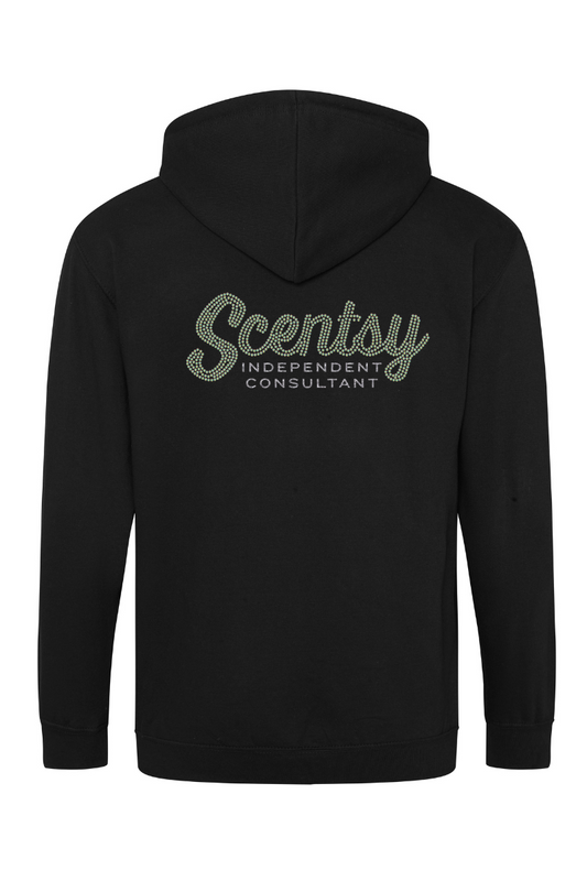 Authorized Scentsy Sparkle Black zipped Hoodie  XL