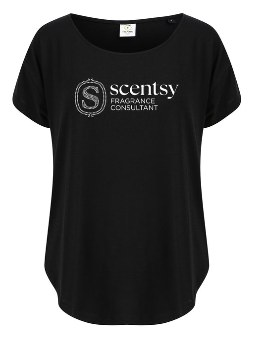 Scentsy Rhinestone Logo Scoop Neck Top