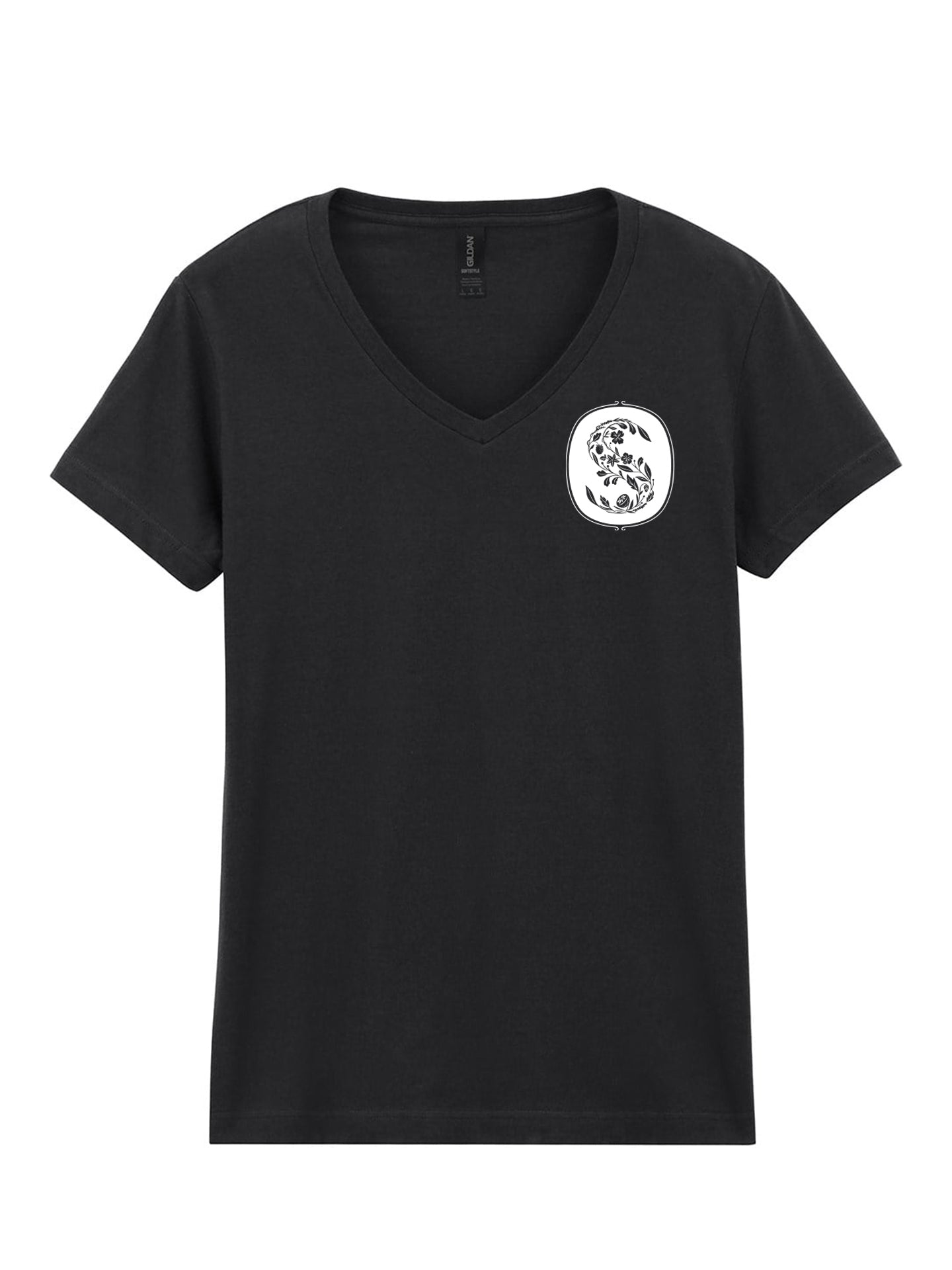 Scentsy Floral Monogram V-Neck Ladies Fitted T-Shirt